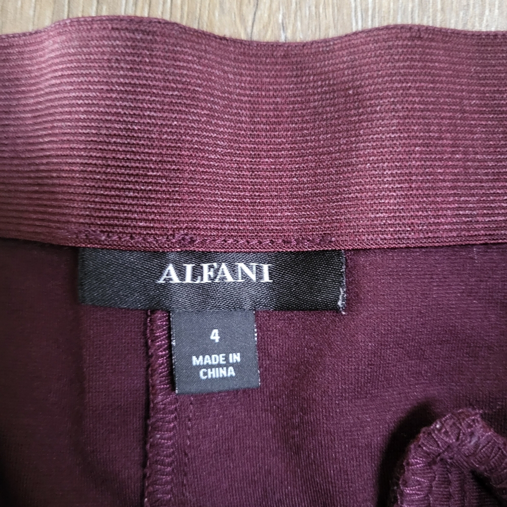 Alfani Women's Boot Cut Pants in Burgundy - Picture 3 of 7